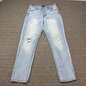 Celebrity‎ Pink Jeans Womens Size 9/29 (30X28) Distressed High Rise Straight Leg
